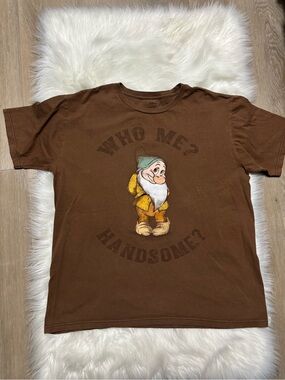 Disney Brown Short Sleeve Tee with Dwarf Graphic